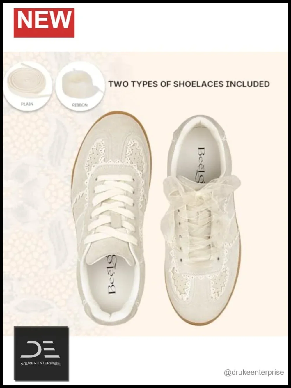 Suede Lace-Up Sneakers with Memory Foam Insole Interchangeable Laces